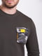 Темно-серый свитшот с нагрудным карманом в камуфляжный принт | 6726455 | фото 2
