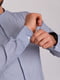 Белая рубашка с воротником-стойкой в ​​принт "Соты" | 6726487 | фото 4