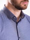 Бавовняна сорочка кольору індиго на кнопках | 6726499 | фото 2