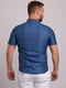 Синяя хлопковая рубашка с коротким рукавом | 6726506 | фото 2