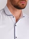 Белая классическая рубашка с синим кантом | 6726523 | фото 3