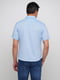 Голубая хлопковая рубашка с коротким рукавом | 6726547 | фото 2