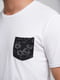Хлопковая футболка с контрастным карманом в цветочный принт | 6726645 | фото 3