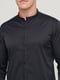 Черная рубашка с воротником-стойкой на скрытых пуговицах | 6726831 | фото 3
