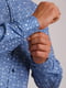Рубашка светло-синего цвета классического стиля в принт | 6726906 | фото 4