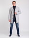 Пальто-пиджак светло-серого цвета с лацканами | 6726953 | фото 3