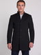 Пальто-пиджак темно-серого цвета с воротником-стойкой | 6727033