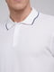 Фактурна біла футболка-поло з контрастними смужками | 6727154 | фото 3