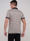 Світло-коричнева футболка-поло з контрастним коміром та манжетами | 6727156 | фото 2
