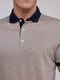 Светло-коричневая футболка-поло с контрастным воротником и манжетами | 6727156 | фото 3