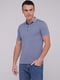 Базова синя футболка-поло з візерунком | 6727200