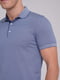 Базовая синяя футболка-поло с узором | 6727200 | фото 3