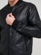 Куртка з екошкіри з круглим коміром чорна | 6727212 | фото 4