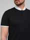 Хлопковая черная футболка-поло с контрастным воротником и манжетами | 6727318 | фото 3