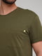 Базовая футболка цвета хаки с накладным карманом | 6727349 | фото 3