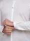 Біла сорочка з коміром-стійкою та прихованими гудзиками | 6727380 | фото 3