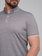 Сіра футболка-поло з контрастним коміром та манжетами | 6727400 | фото 3