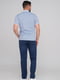 Блакитна футболка-поло з контрастним коміром та манжетами | 6727401 | фото 2