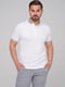 Белая футболка-поло с контрастным воротником и манжетами | 6727402