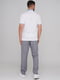 Белая футболка-поло с полосатым воротником и манжетами | 6727408 | фото 3
