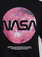 Хлопковая темно-синяя футболка с принтом NASA | 6727427 | фото 4
