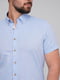 Блакитна бавовняна сорочка з коротким рукавом | 6727477 | фото 3