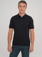 Базовая хлопковая футболка-поло черного цвета | 6727499