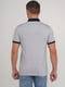 Сіра футболка-поло з контрастним коміром та манжетами | 6727500 | фото 2