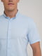 Голубая хлопковая рубашка с коротким рукавом | 6727519 | фото 4