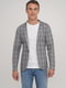Клетчатый серый пиджак с накладными карманами | 6727537
