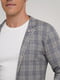 Клетчатый серый пиджак с накладными карманами | 6727537 | фото 3
