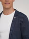 Смугастий синій піджак з накладними кишенями | 6727542 | фото 3