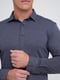 Серо-синяя хлопковая рубашка на пуговицах | 6727737 | фото 3