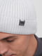 Світло-сіра шапка з нашитим лого | 6727820 | фото 4