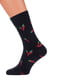 Шкарпетки бавовняні чорні з принтом | 6727997