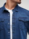Синяя джинсовая рубашка с карманами | 6728052 | фото 3