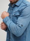 Синяя джинсовая рубашка с карманами | 6728053 | фото 5