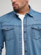 Синяя джинсовая рубашка с карманами | 6728053 | фото 6