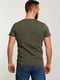 Бавовняна футболка кольору хакі з принтом | 6728092 | фото 2