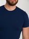 Темно-синя футболка з вишивкою в тон | 6728109 | фото 3