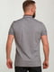 Бавовняна сіра футболка-поло з візерунком на комірі | 6728172 | фото 2