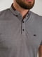 Бавовняна сіра футболка-поло з візерунком на комірі | 6728172 | фото 3