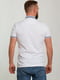 Хлопковая белая футболка-поло с узором на воротнике | 6728173 | фото 2