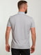 Бавовняна світло-сіра футболка-поло з візерунком на комірі | 6728174 | фото 2