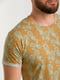 Бавовняна гірчична футболка в принт "ананаси" | 6728193 | фото 3