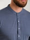 Синяя рубашка с коротким рукавом на хлястике | 6728195 | фото 4