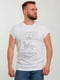 Бавовняна біла футболка з фактурним написом | 6728203