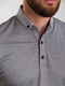 Сіра футболка-поло зі смугастим коміром та манжетами | 6728232 | фото 3