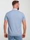 Блакитна футболка-поло зі смугастим коміром та манжетами | 6728234 | фото 2