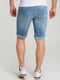 Светло-синие джинсовые шорты с потертостями | 6728288 | фото 2